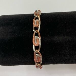 Elegant Copper and Silver Bracelet